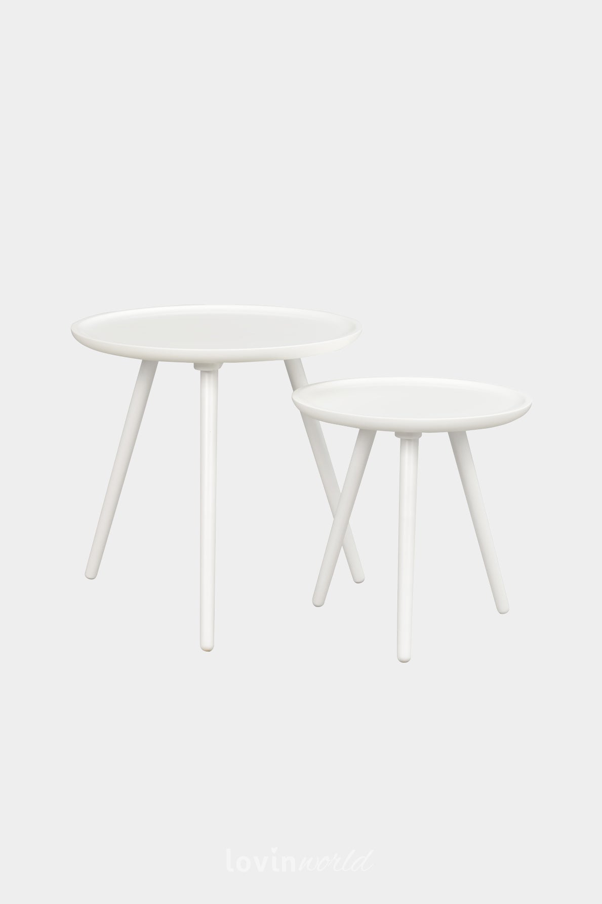 2 tavoli da caffè Daisy, in colore bianco, 50x50 cm.-LovinWorld