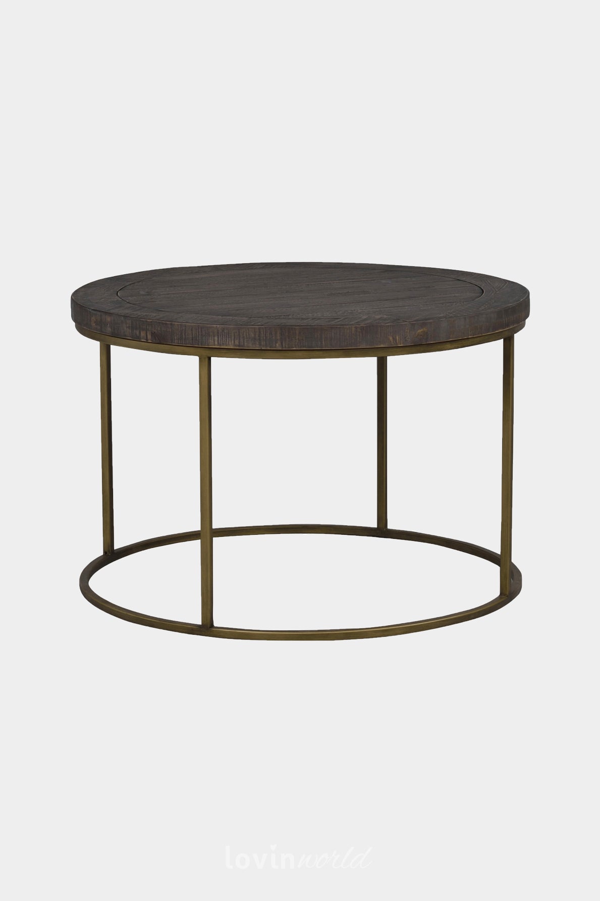 Tavolo da caffè Dalton, in colore marrone/oro, 80x80 cm.-LovinWorld