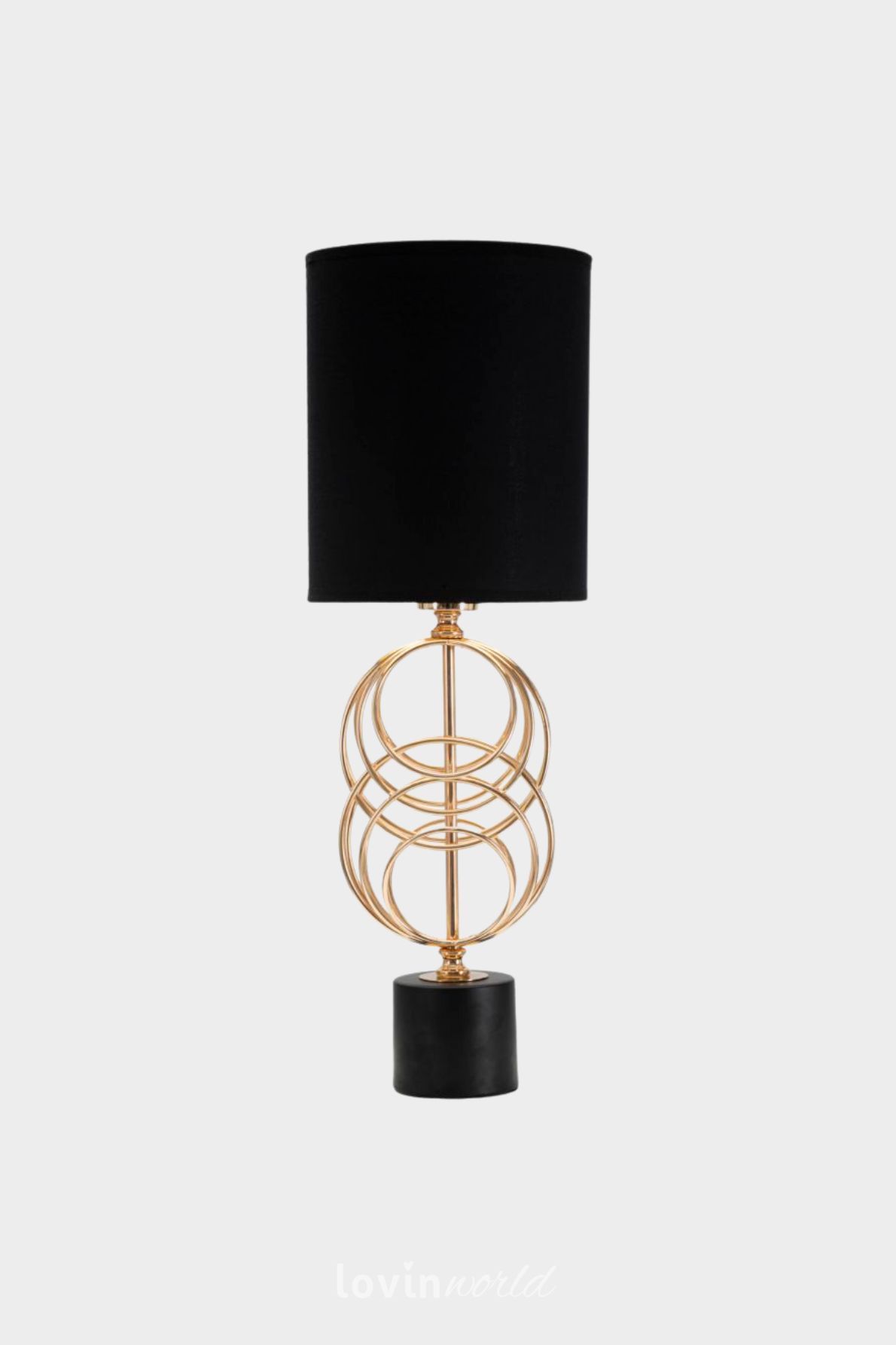 Lampada da tavolo Circly, in colore oro/nero-1