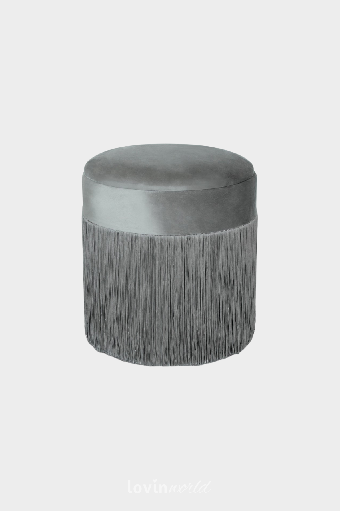 Pouf contenitore Ushi, in colore grigio 40x42 cm.-1