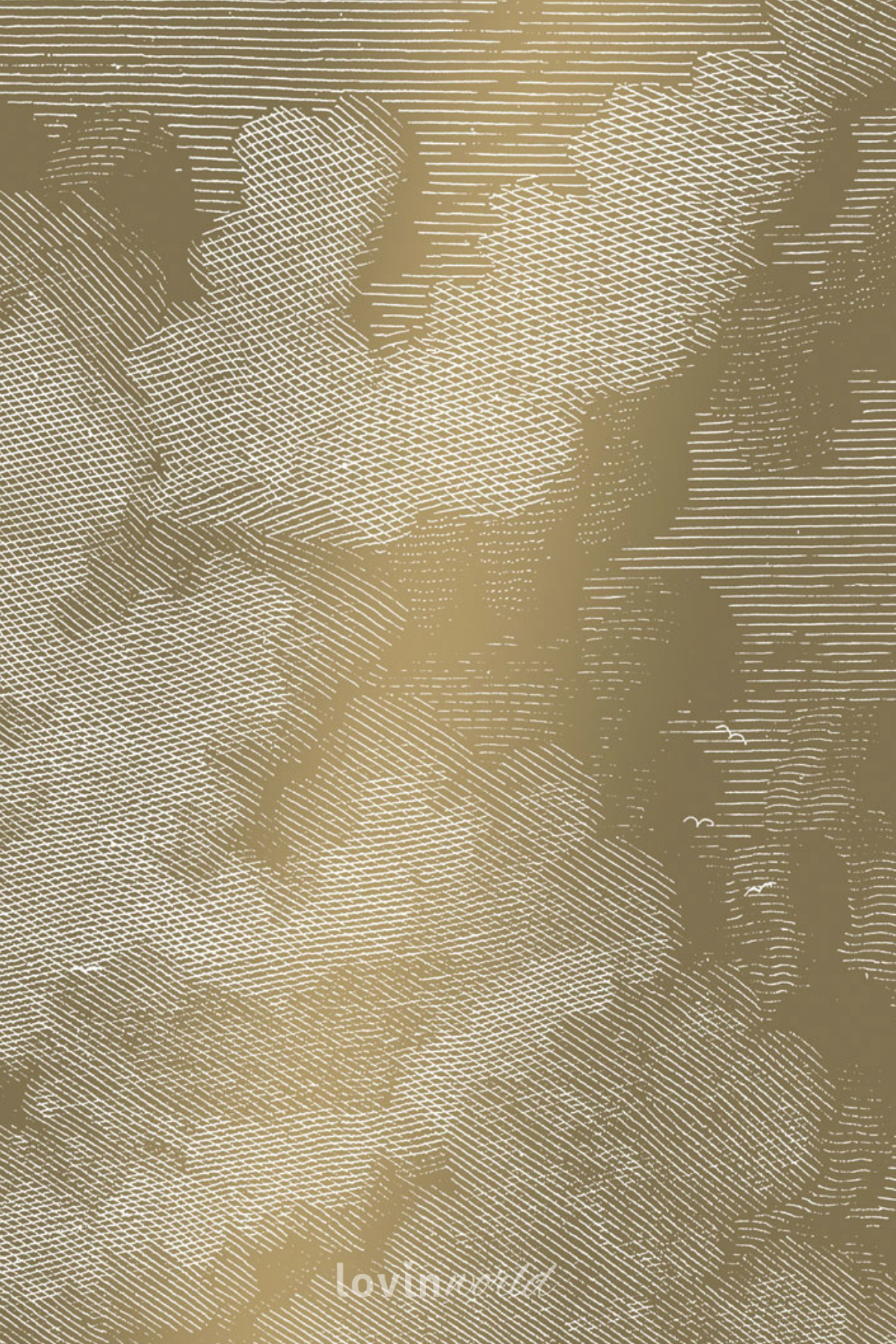 Carta da parati metallizzata Nuvole incise in colore beige-6