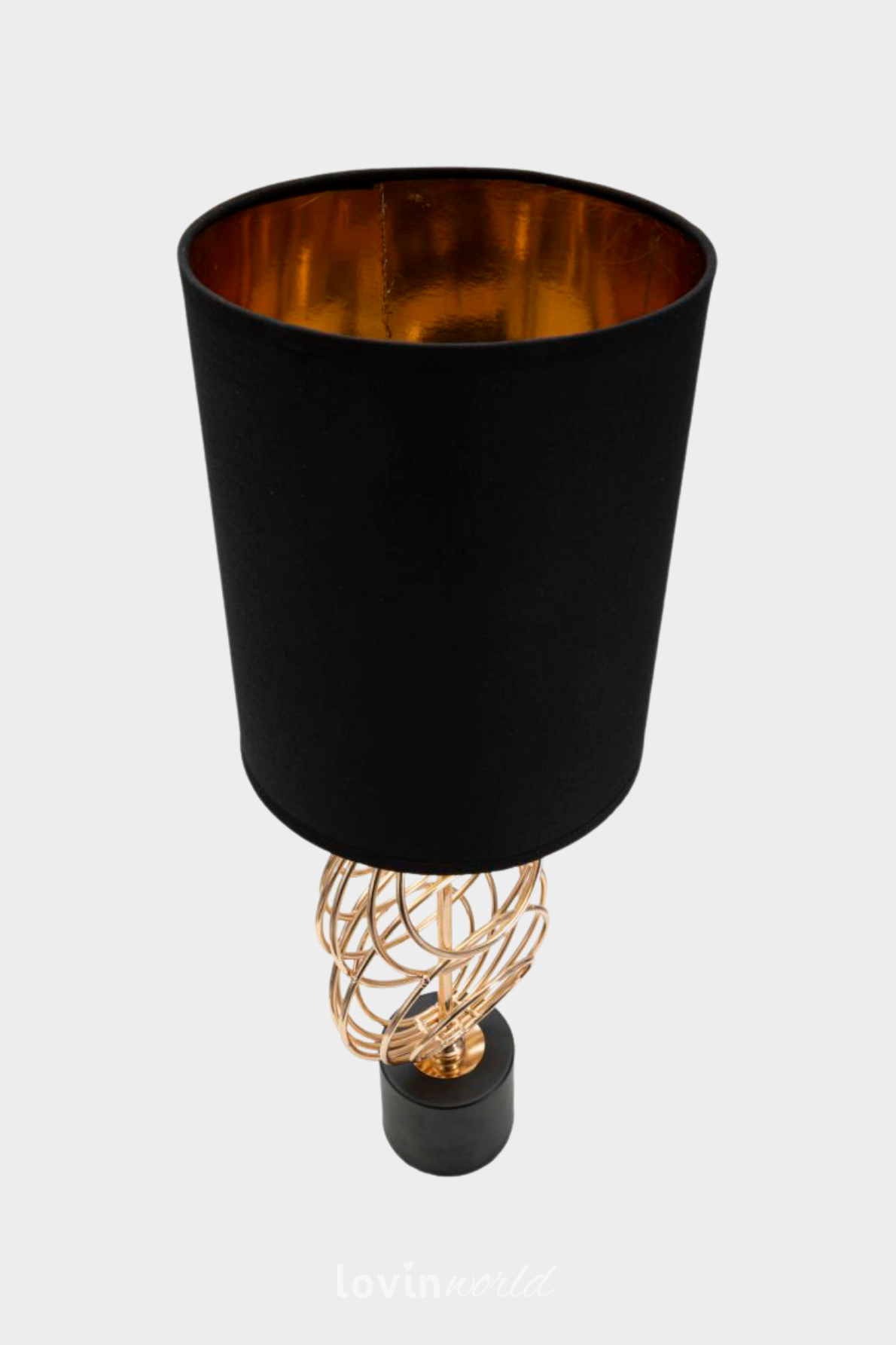 Lampada da tavolo Circly, in colore oro/nero-5