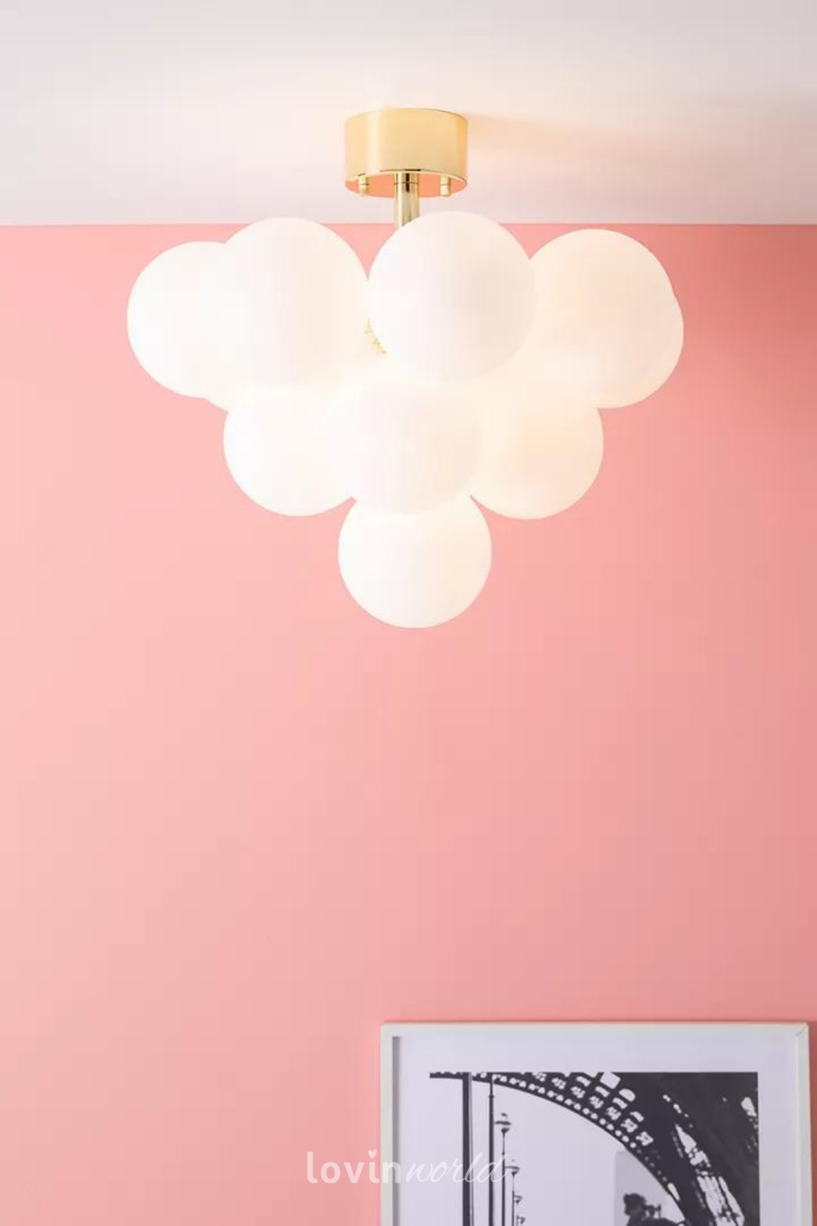 Lampada da soffitto Merlot, in colore ottone-4