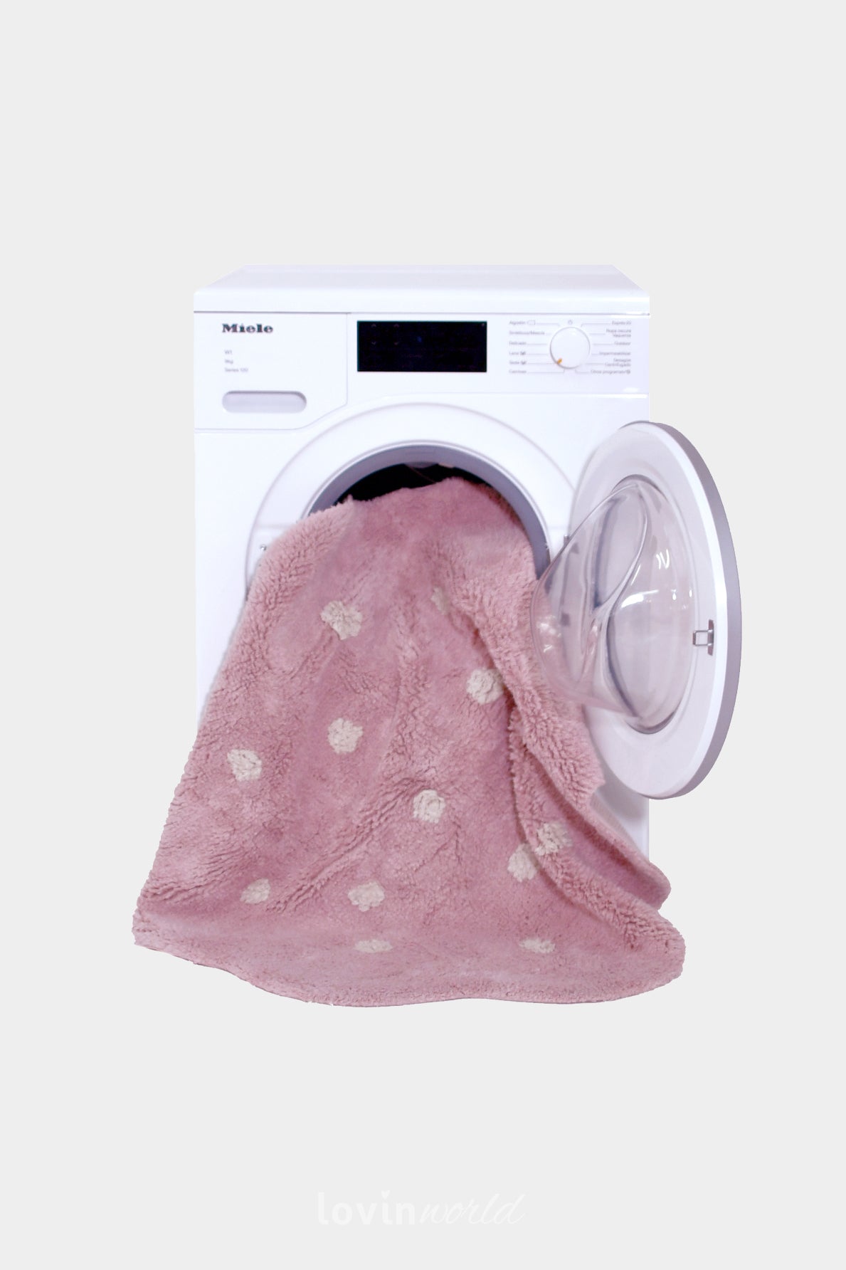 Tappeto lavabile Mini-Biscuit Rosa Vintage, 90x90 cm.-LovinWorld