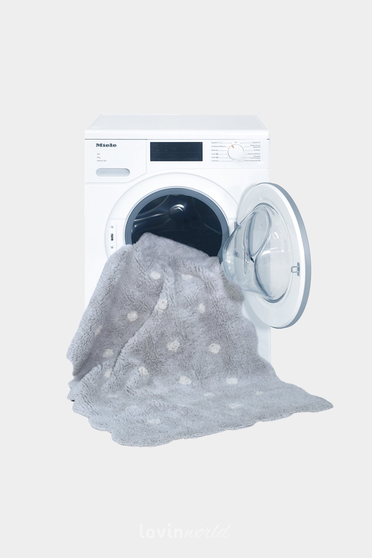 Tappeto lavabile Mini-Biscuit Grigio Perla, 70x100 cm.-LovinWorld