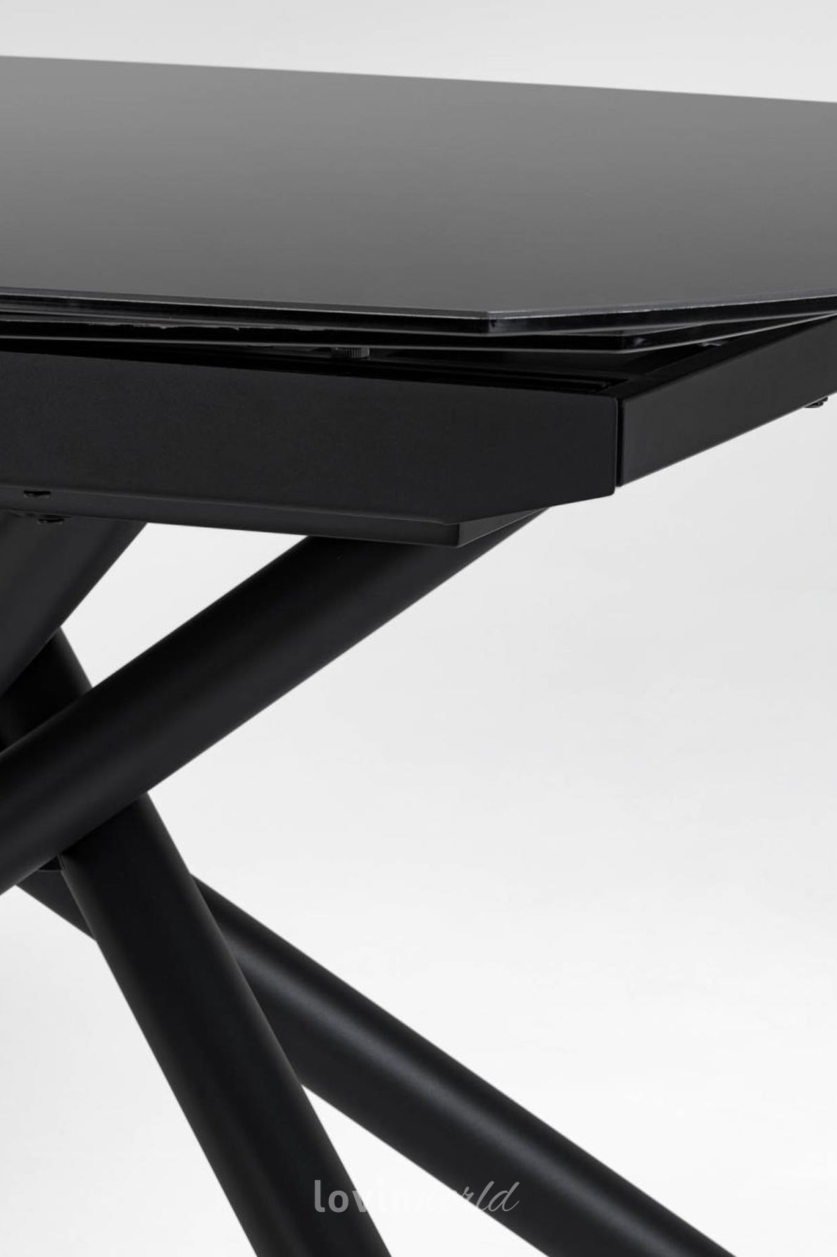 Tavolo allungabile Karter, in colore nero 130-190 x 100 cm.-LovinWorld