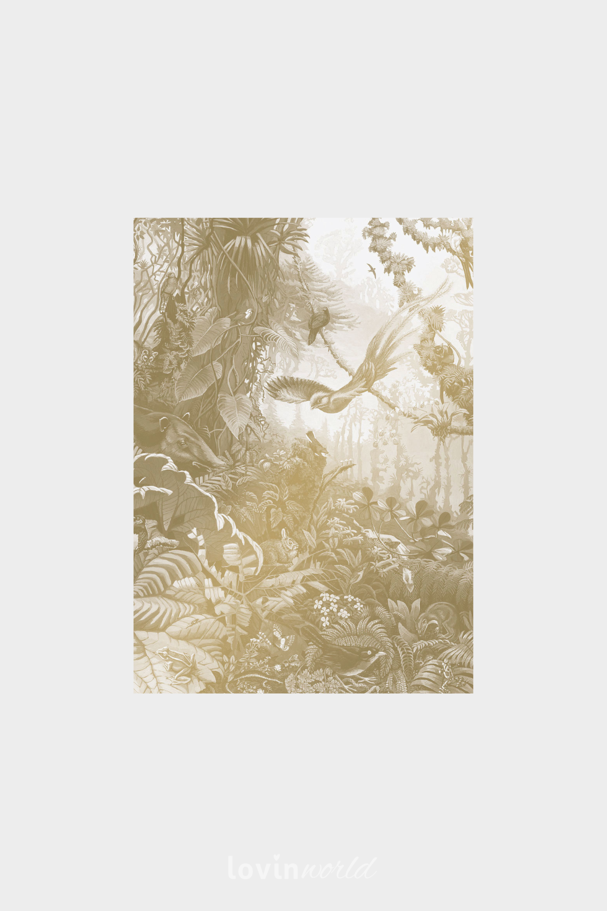 Carta da parati metallizzata Paesaggi Tropicali in colore beige-1