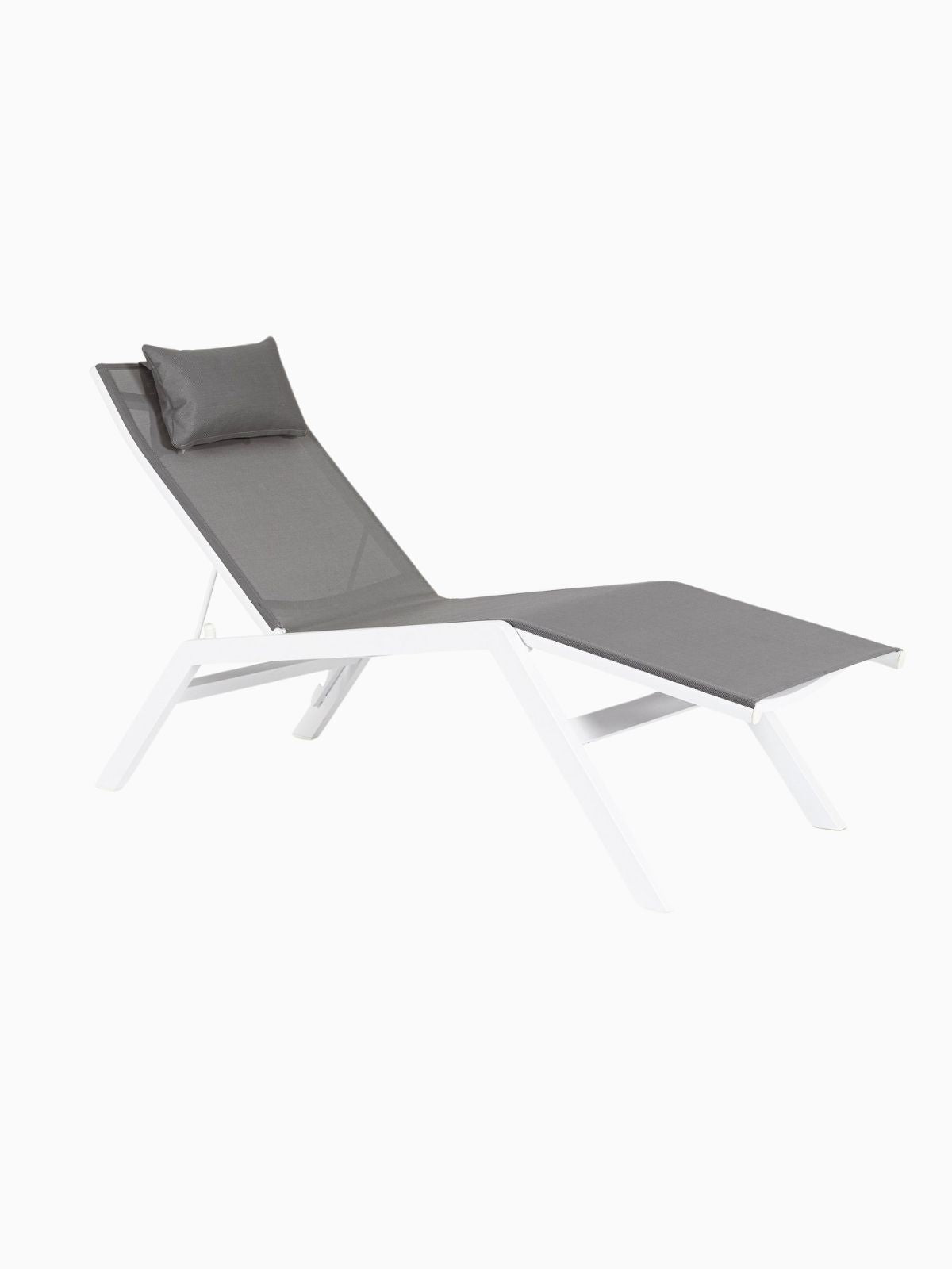 Chaise longue da esterno Krion in alluminio, colore grigio scuro-1