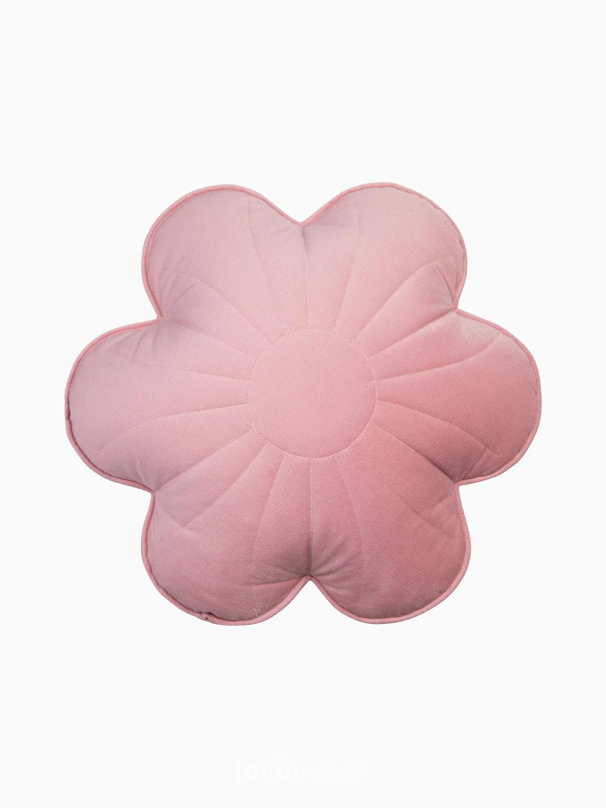 Cuscino fiore 100% velluto in colore rosa 49x49 cm.-1