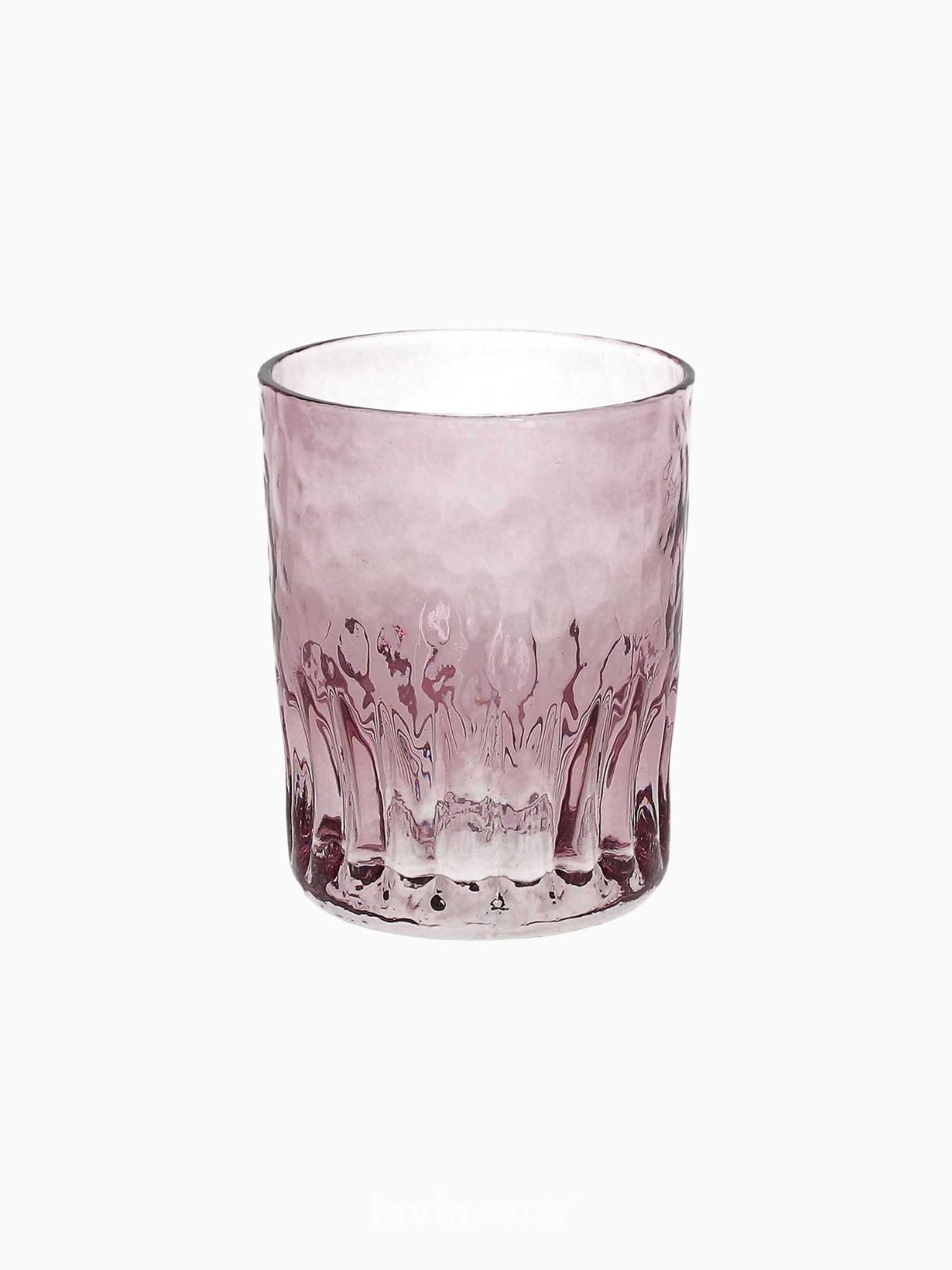Set 6 Bicchieri Acqua Ametista in vetro rosa 32 cl-1