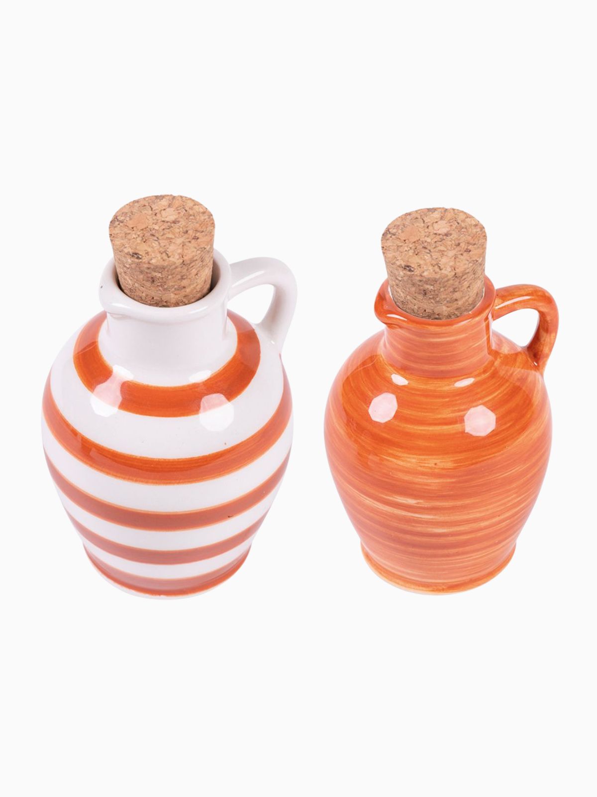 Set 2 Anfore Masseria mini oliere in ceramica, colore arancione 95 ml-1