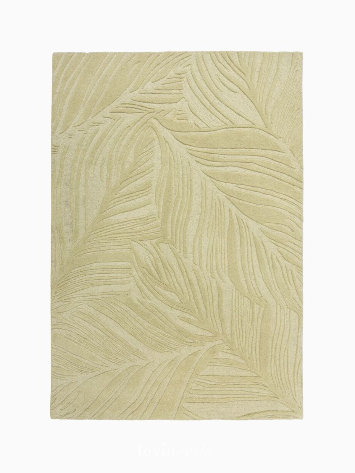 Tappeto di design Lino Leaf in lana, colore verde-1