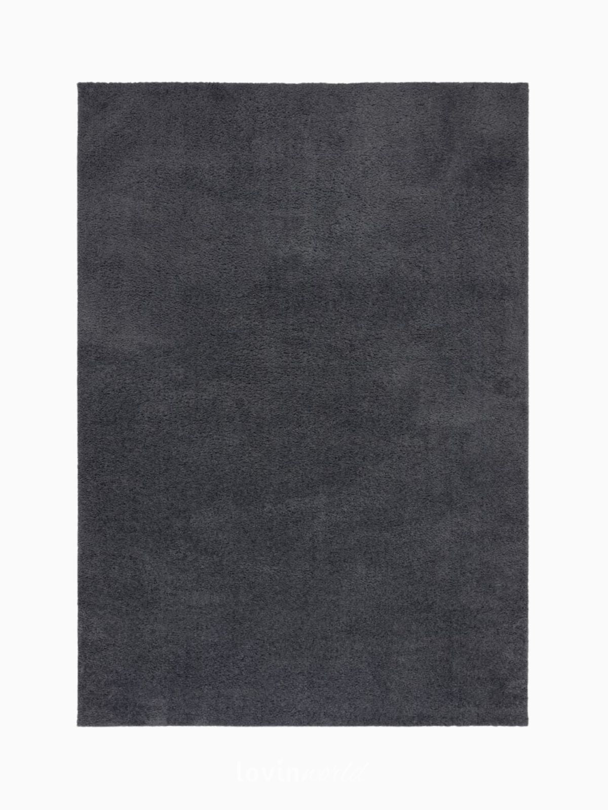 Tappeto lavabile Fluffy in poliestere, colore grigio-1