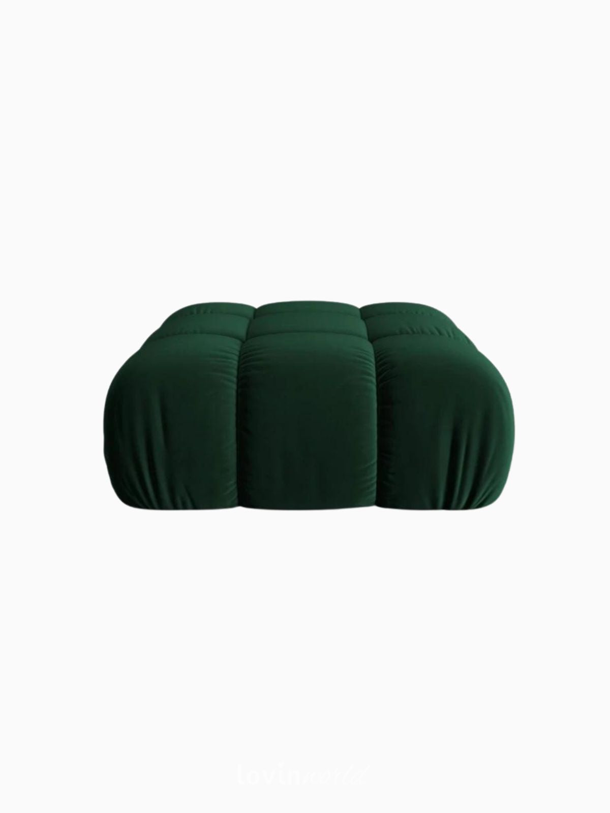 Pouf modulare Bellis in velluto, colore verde-1