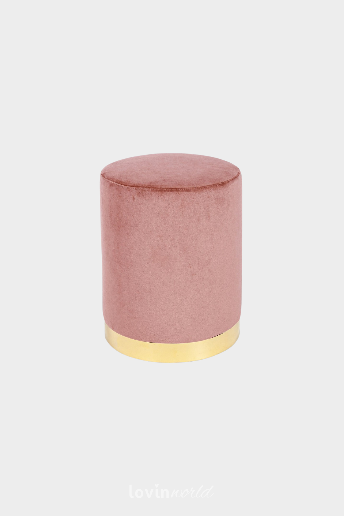 Pouf Lucilla con effetto velluto, in colore rosa-1