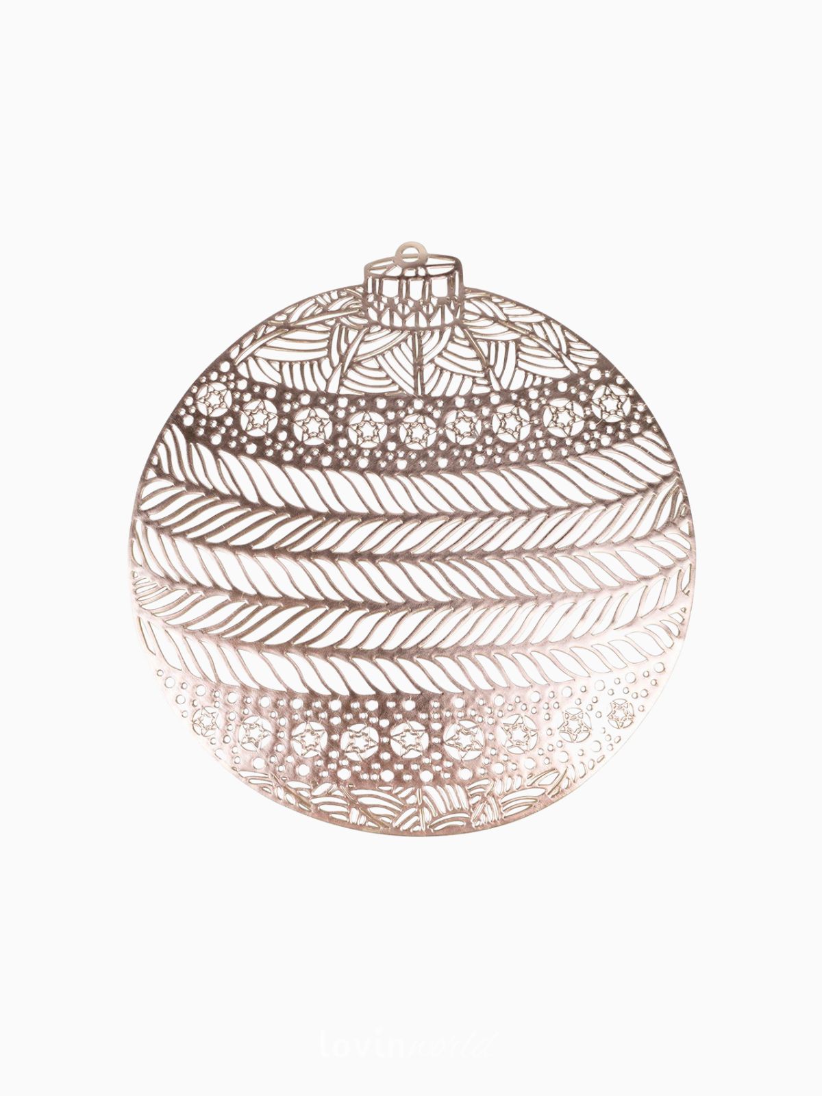  Set 6 Tovagliette palla di Natale Xmas, in colore oro Ø 38 cm.-1