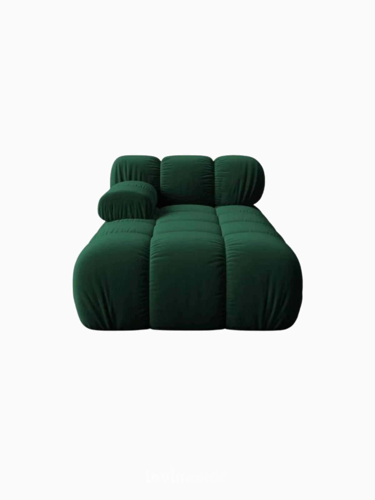 Divano modulare sinistro Bellis in velluto, colore verde-1