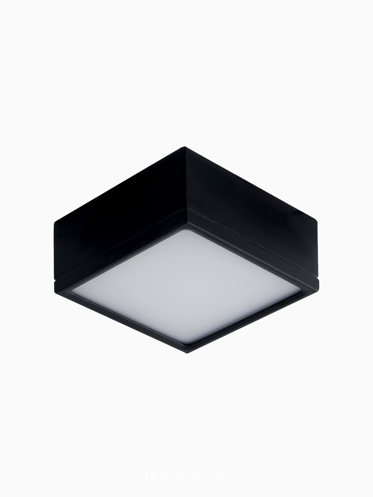 Plafoniera quadrata da esterno Led Klio in alluminio, colore nero-1