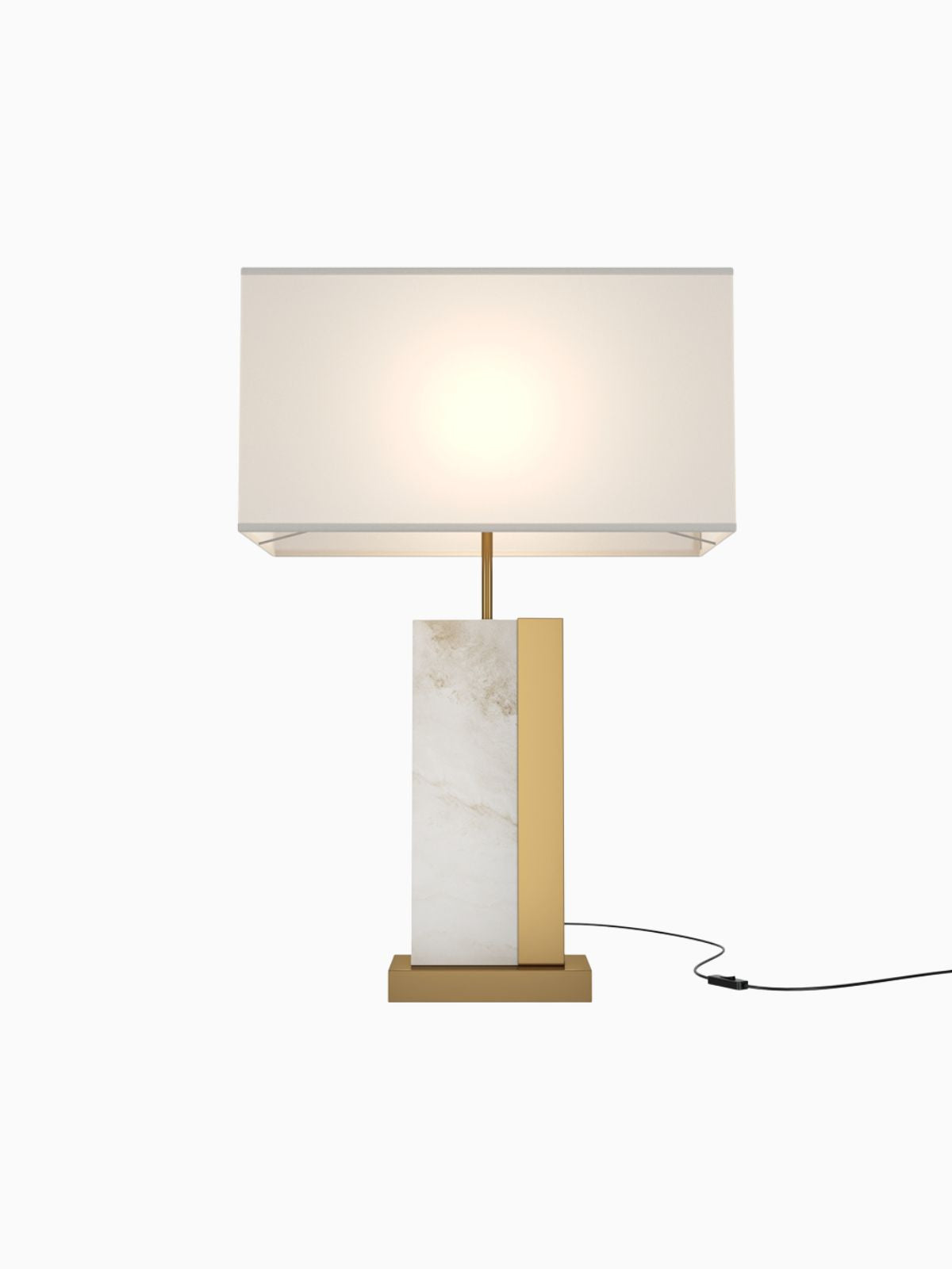 Lampada da tavolo Bianco, in colore ottone-1