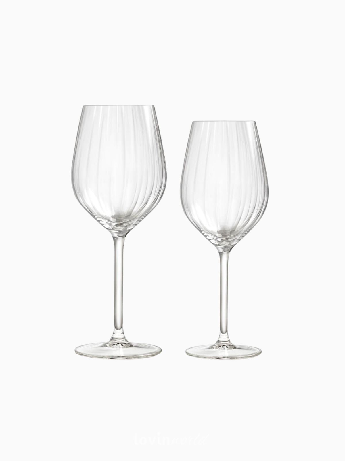 Set 12 calici vino bianco e rosso Plissè in vetro, colore trasparente-1