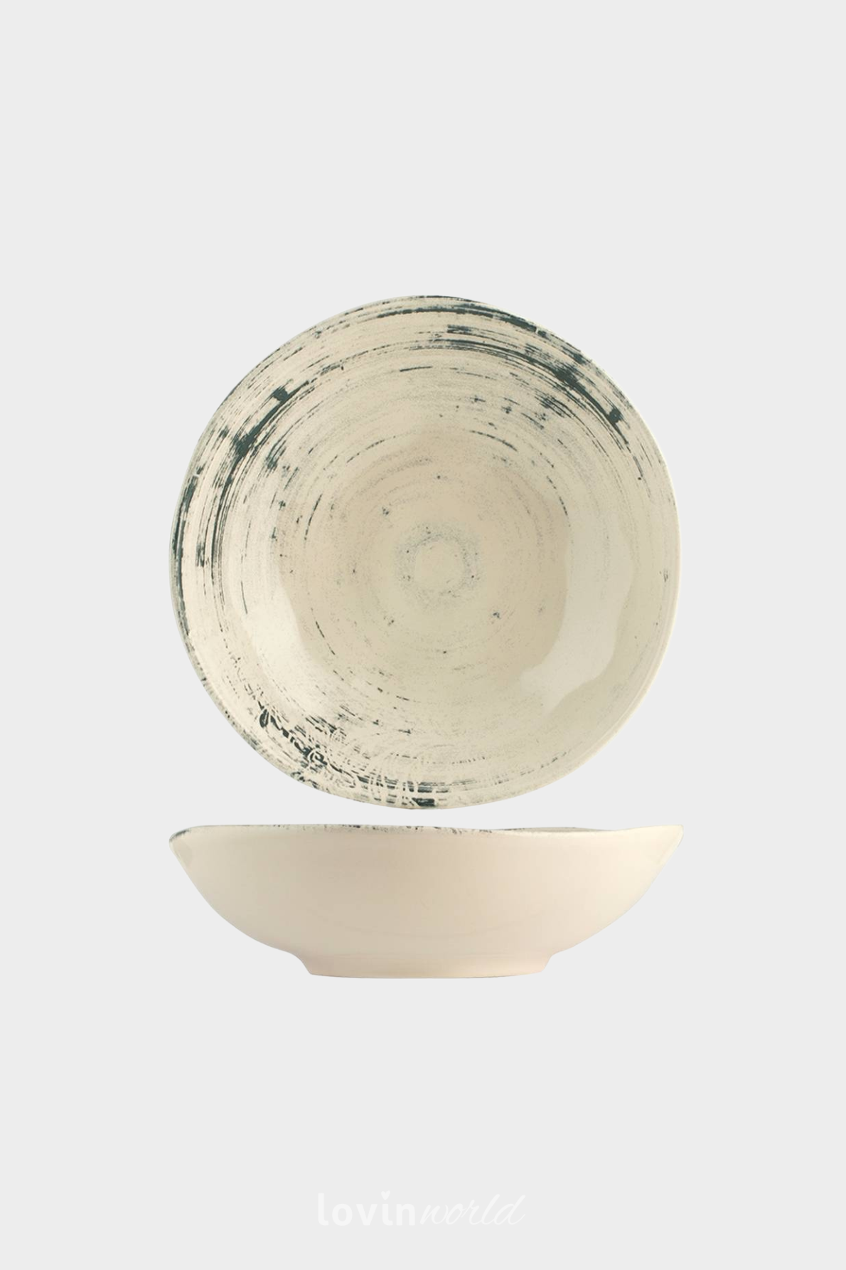 Piatto fondo Silk in stoneware in colore beige 20 cm.-1