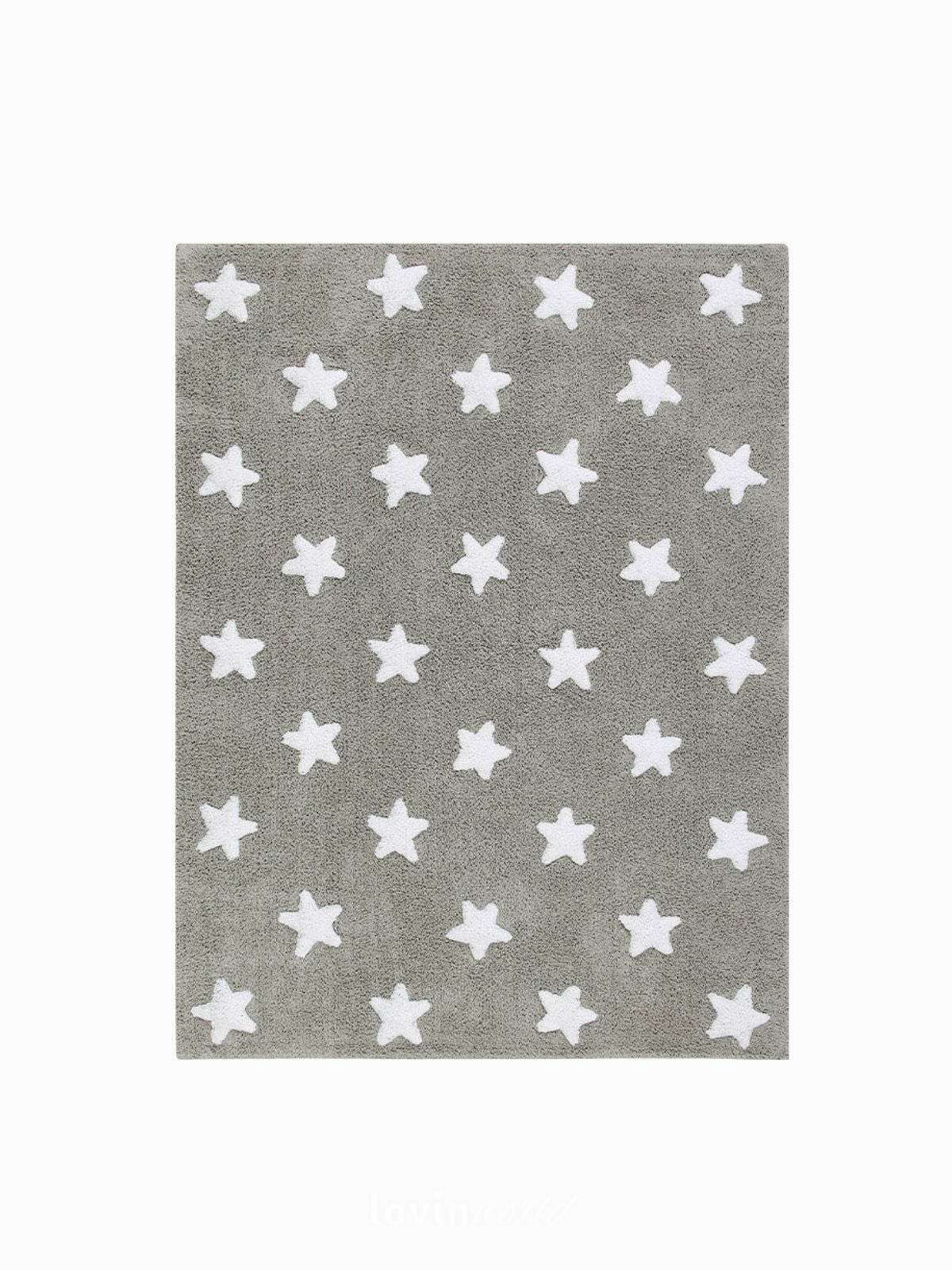 Tappeto lavabile per bambini Stars in colore marrone 120x160 cm.-1