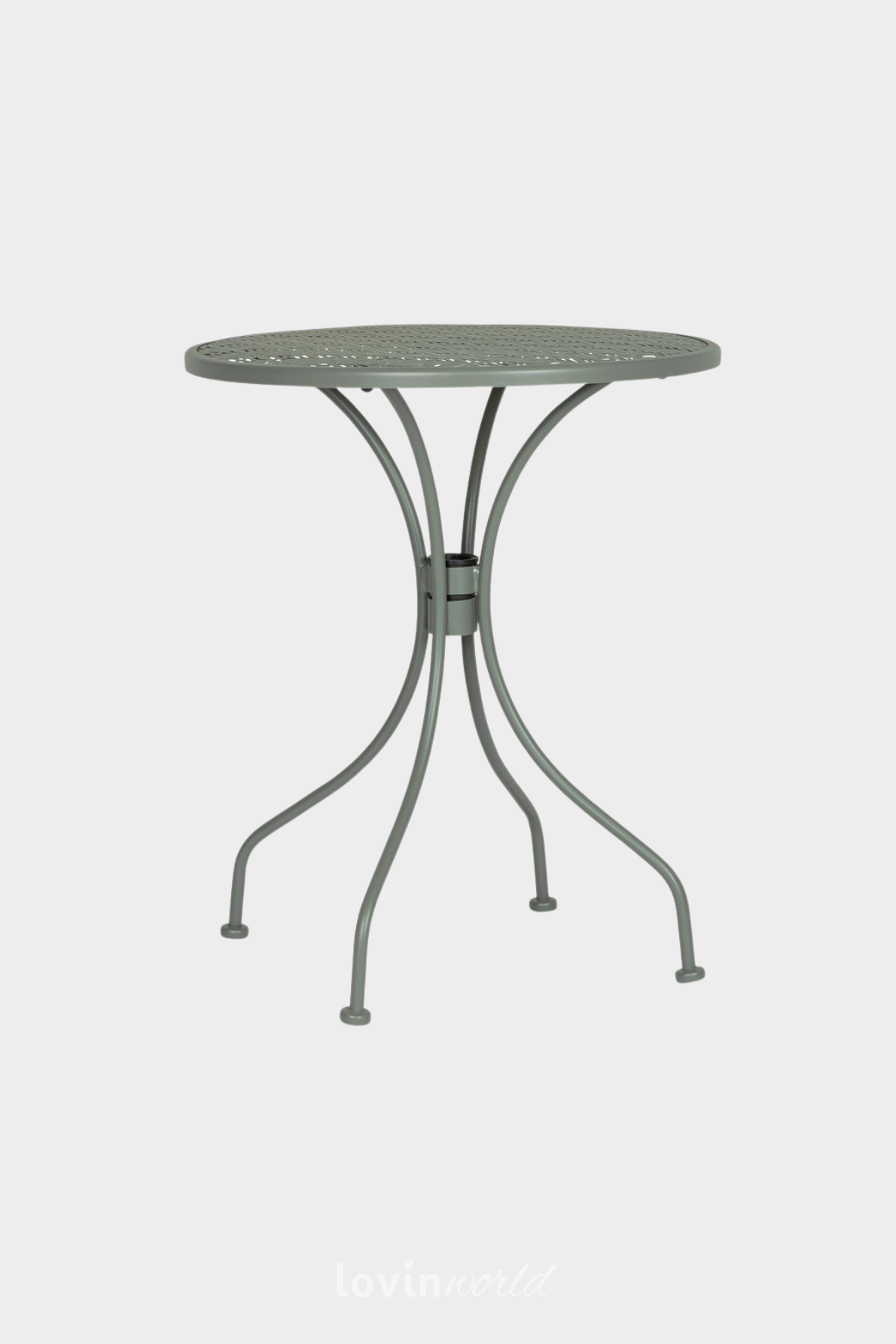 Tavolino da esterno Lizette Ø60 cm. in acciaio, colore verde scuro-1