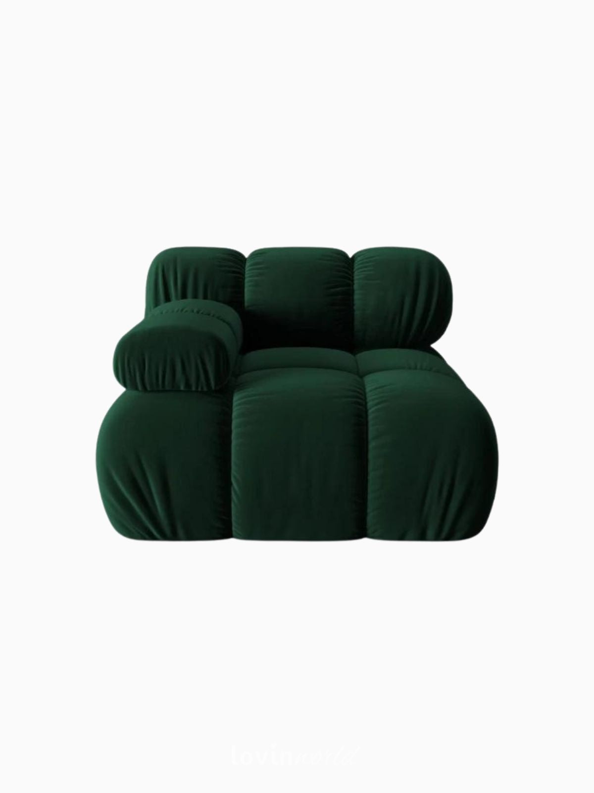 Divano modulare Bellis in velluto, colore verde-1