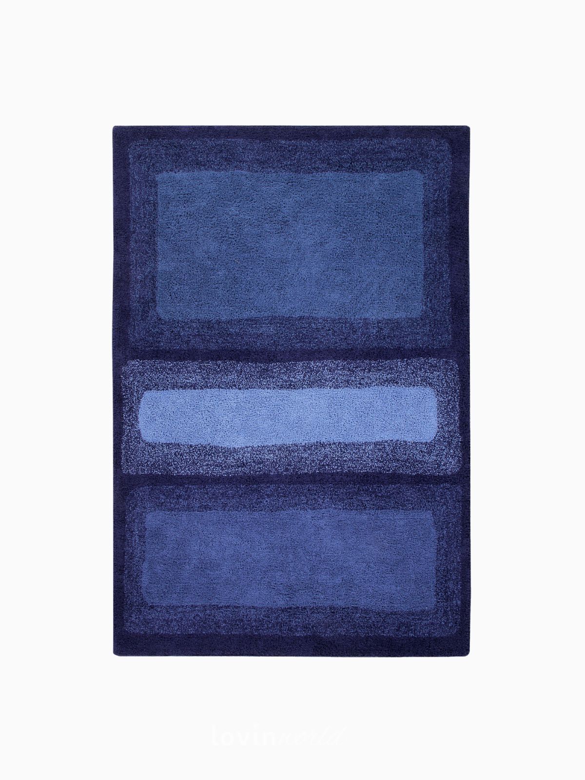 Tappeto in cotone lavabile Water Alaska Blue, 140x200 cm.-1