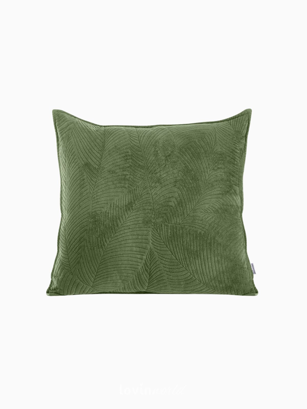 Cuscino decorativo in velluto Palsha, colore verde 45x45 cm.-1