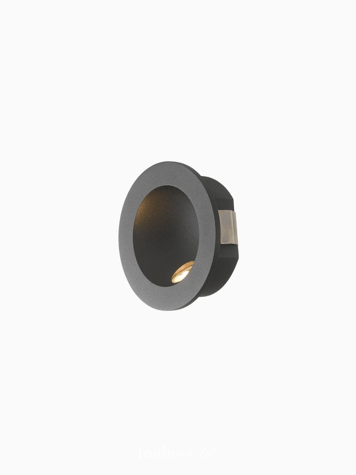 Segnapassi da esterno LED Onyx rotondo in alluminio, colore nero-1