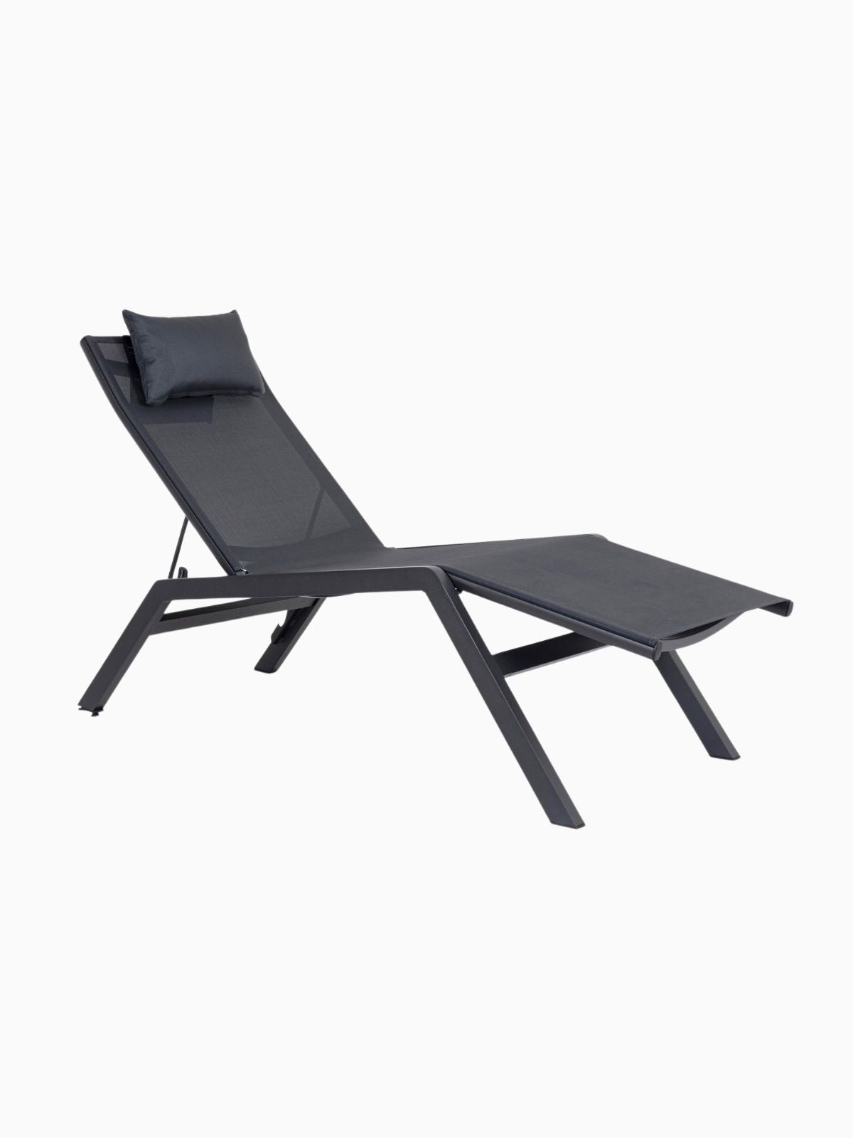 Chaise longue da esterno Krion in alluminio, colore nero-1