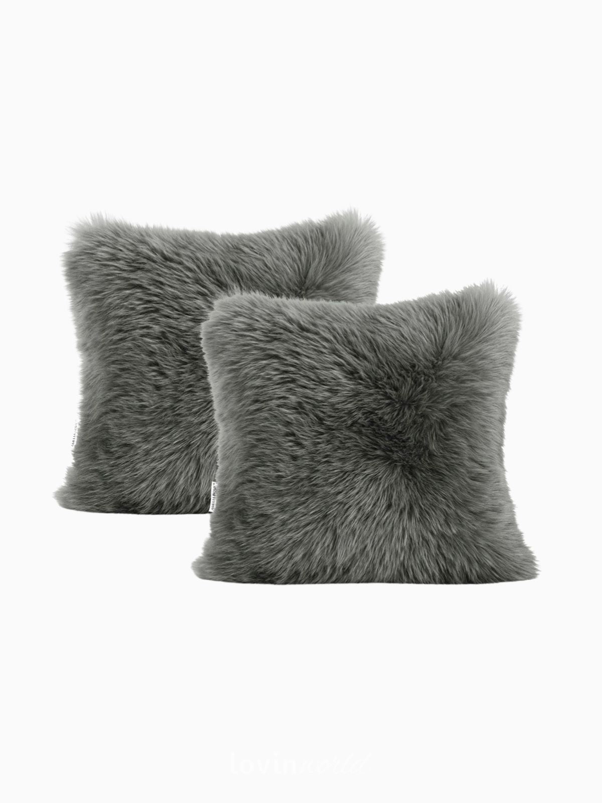 2 Federe per cuscino Dokka in colore grigio scuro 45x45 cm.-1