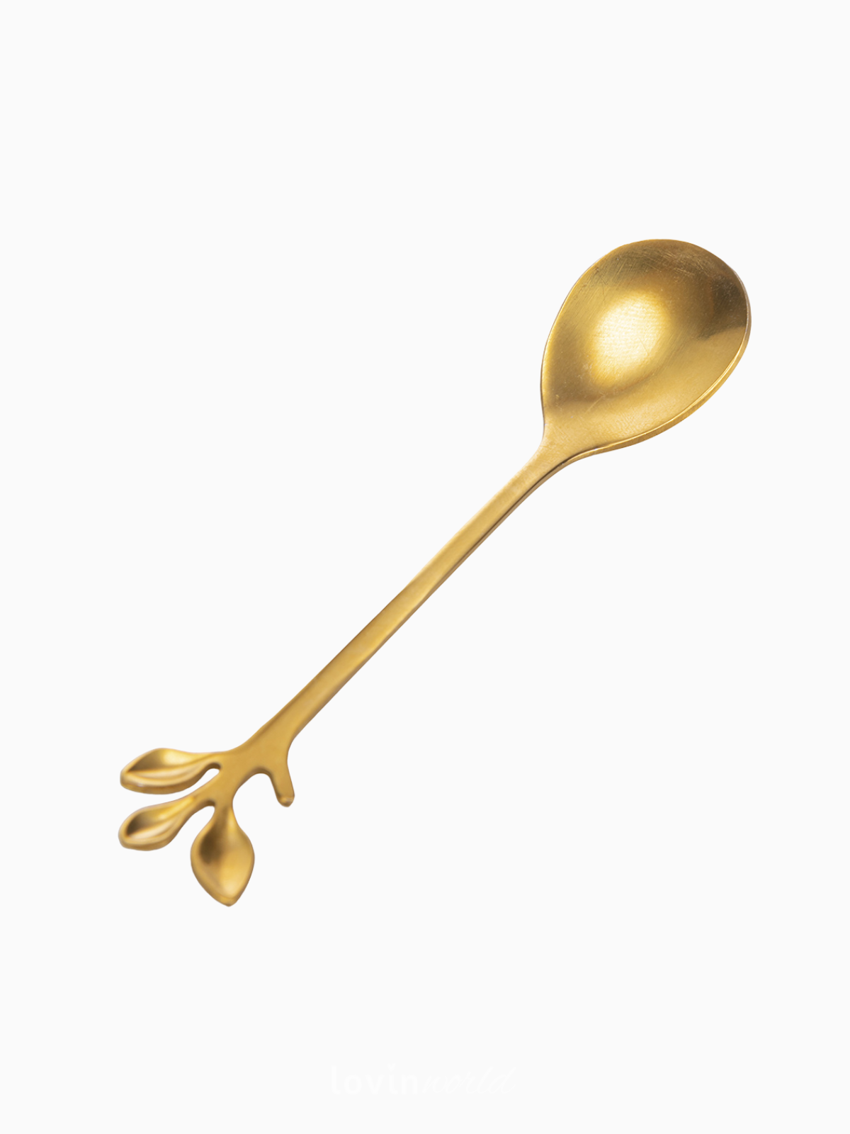 Set 6 cucchiaini Luxury con foglioline in colore oro-1