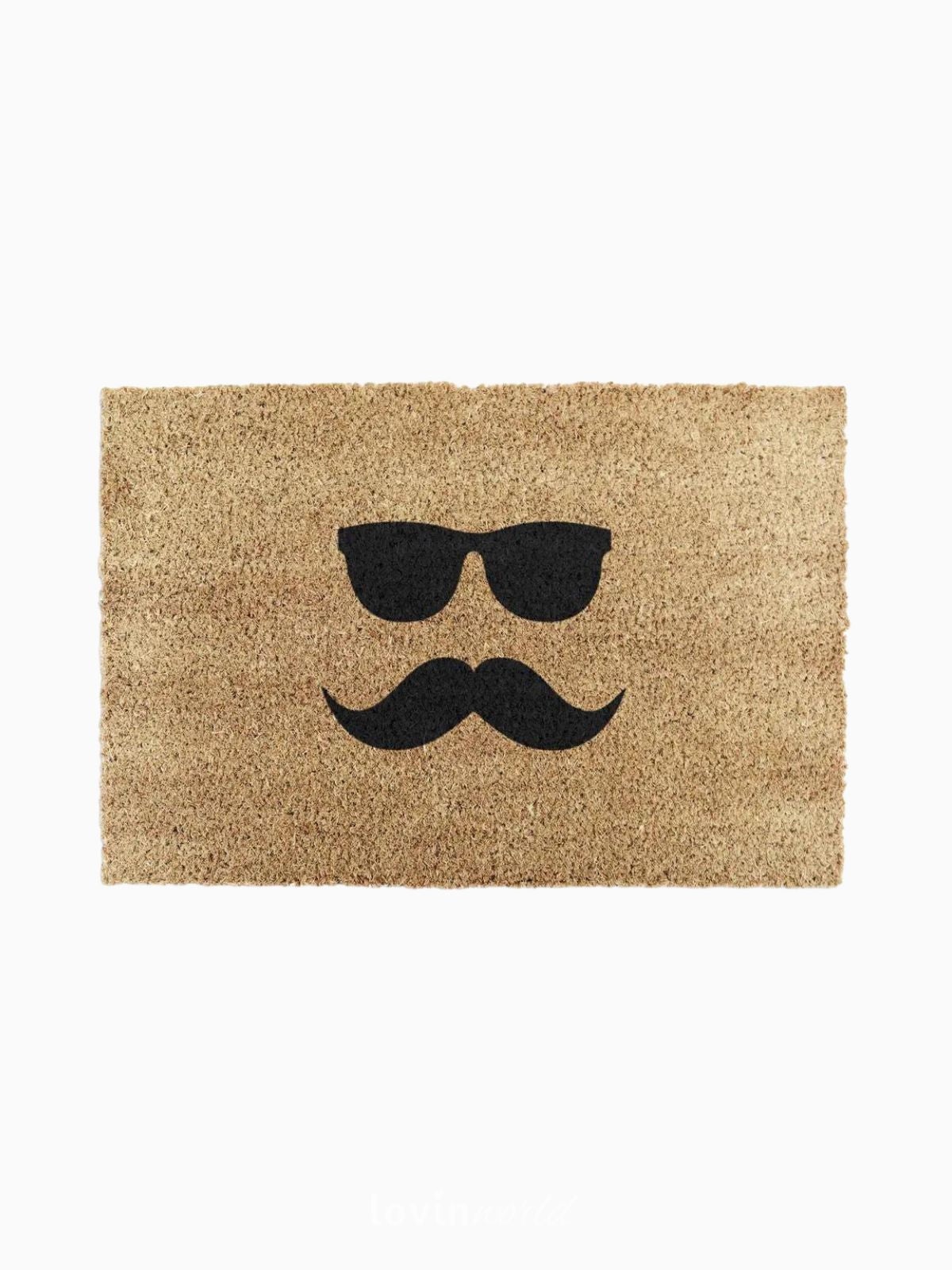 Zerbino Mustache & Glasses, in fibra di cocco naturale 40x60 cm.