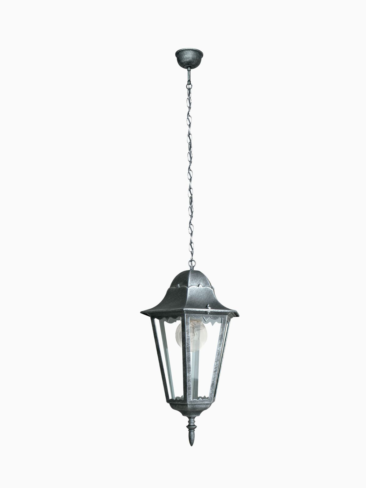 Lampada a sospensione da esterno Firenze in alluminio, colore argento-1