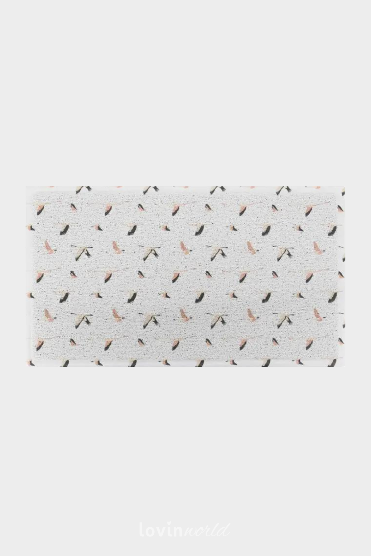 Zerbino particolare con uccellini, in colore grigio 40x70 cm.-1