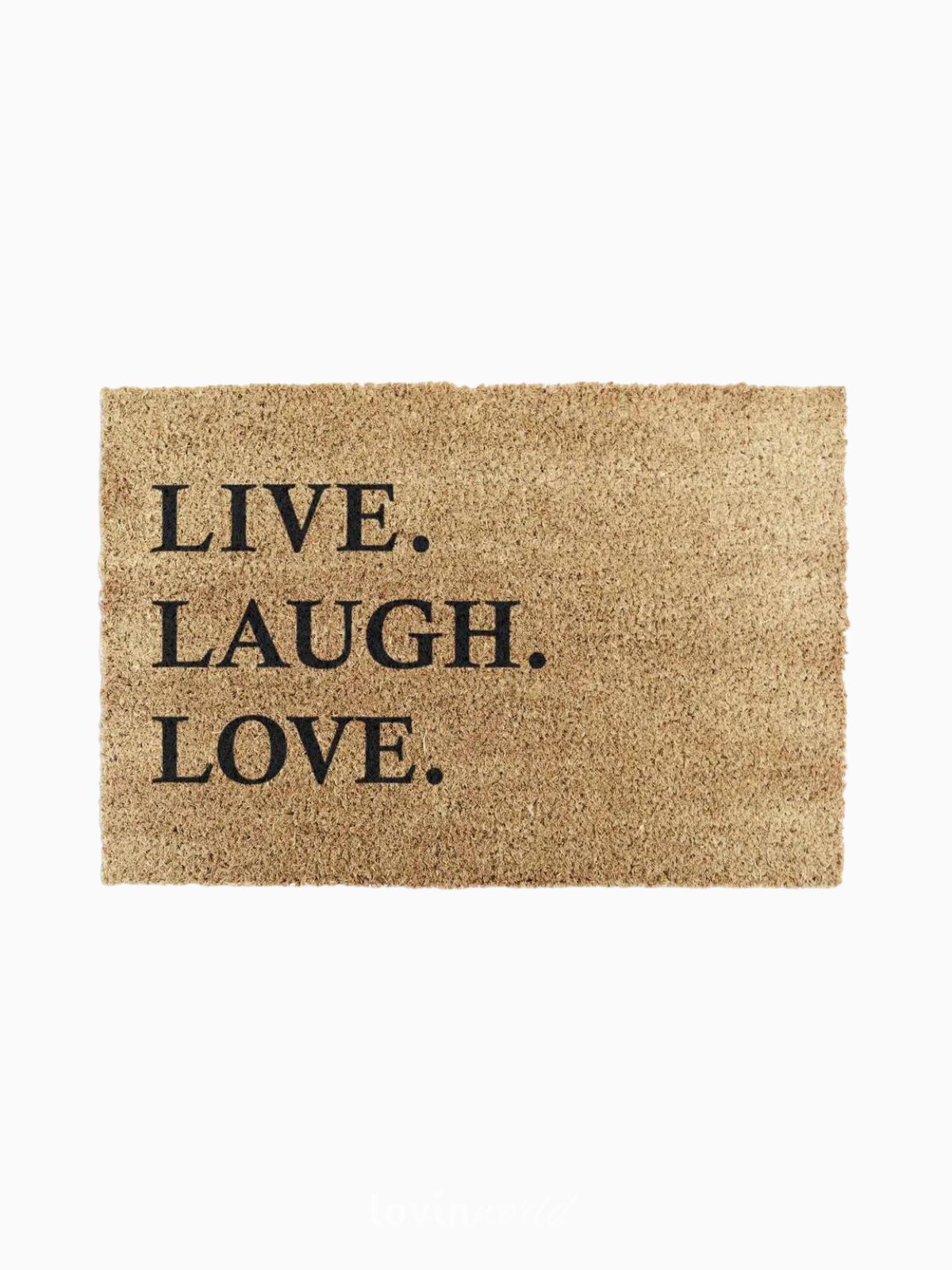 Zerbino Live Laugh Love, in fibra di cocco naturale 40x60 cm.-1