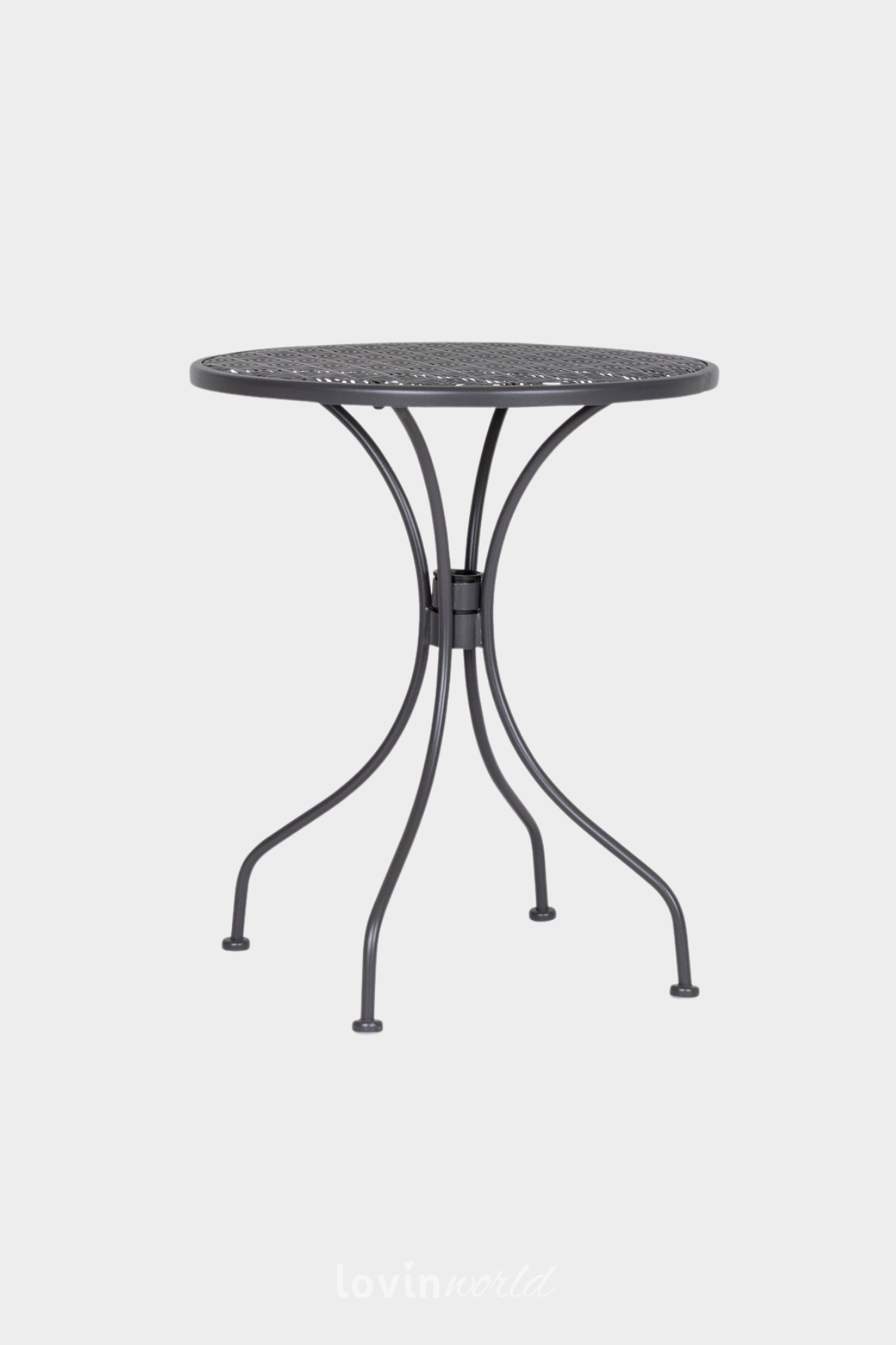 Tavolino da esterno Lizette Ø60 cm. in acciaio, colore nero-1