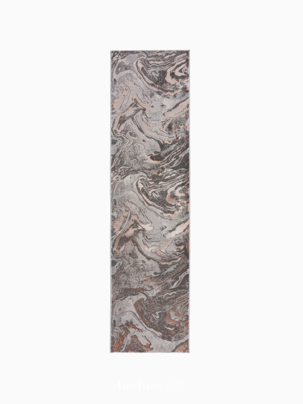 Runner Marbled Blush in polipropilene, multicolore 60x230 cm.-1