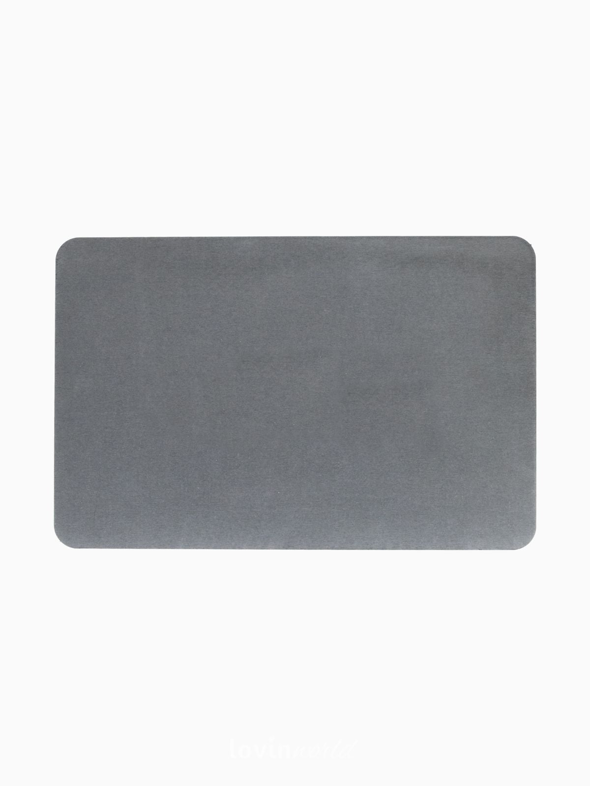 Tappeto da bagno antiscivolo in colore grigio 60x30 cm.-1
