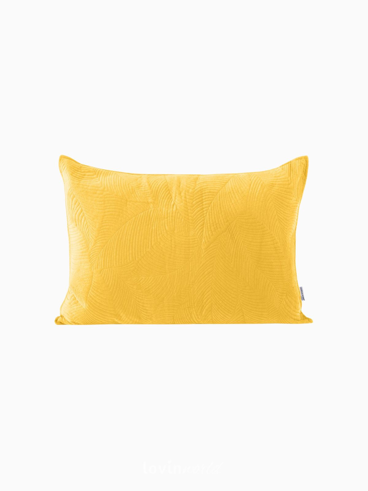Cuscino decorativo in velluto Palsha, colore giallo 50x70 cm.-1