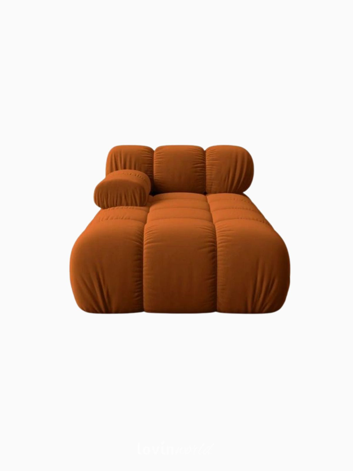 Divano modulare sinistro Bellis in velluto, colore arancione-1