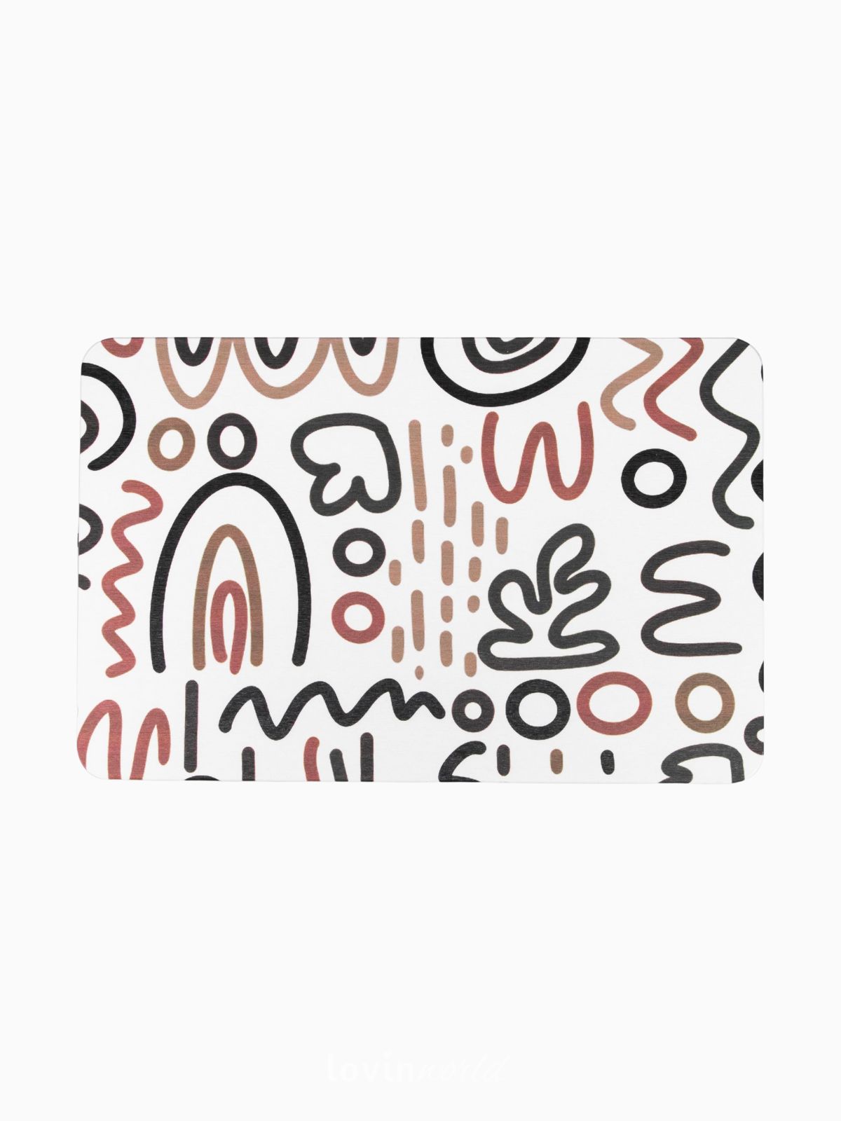 Tappeto da bagno Scandi antiscivolo in multicolore 60x39 cm.-1