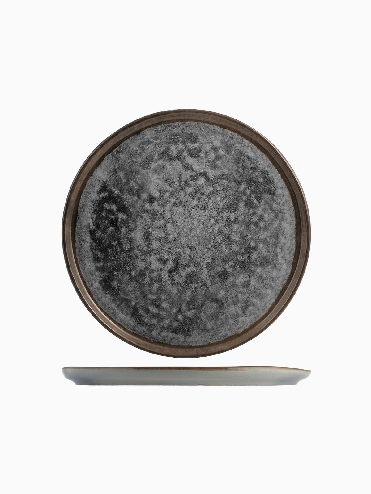 Piatto piano Velvet in stoneware colore grigio 27 cm.-1