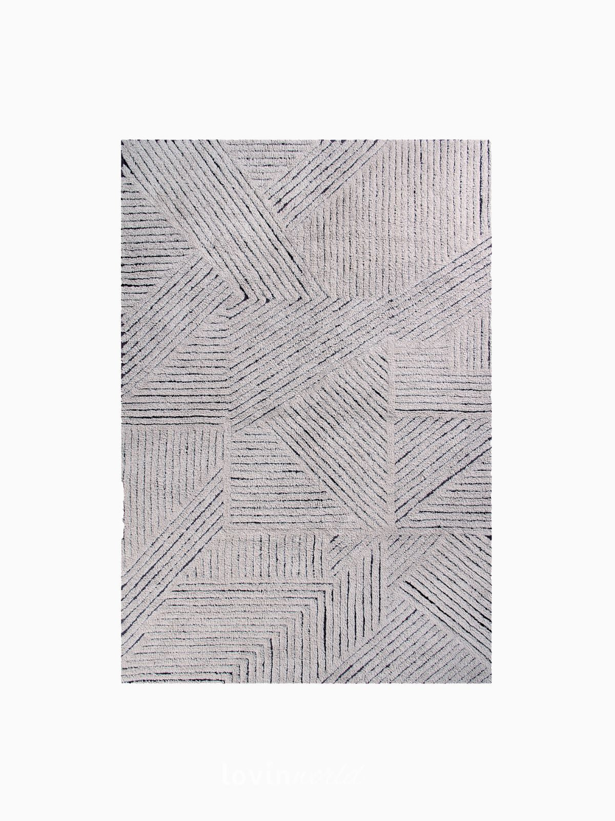 Tappeto in lana lavabile Black Chia, 170x240 cm.-1
