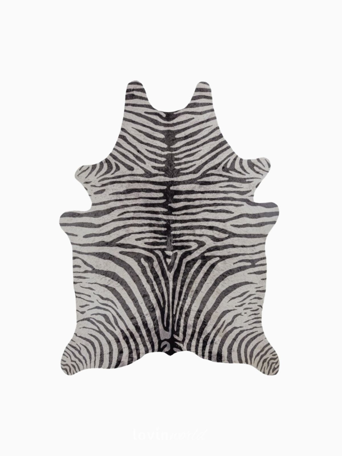 Tappeto animale Zebra Print in poliestere, colore bianco e nero 155x195 cm.-1
