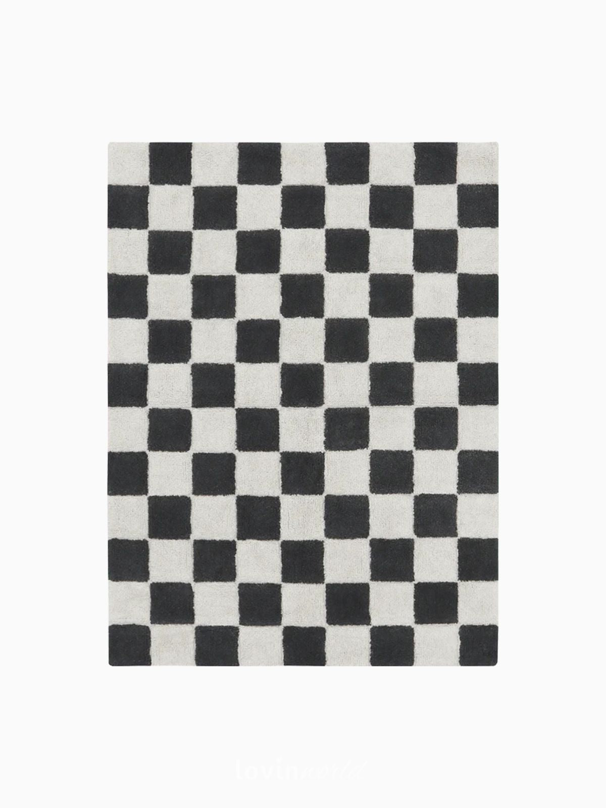 Tappeto lavabile per bambini Piastrelle Cucina in colore grigio scuro 120x160 cm.-1