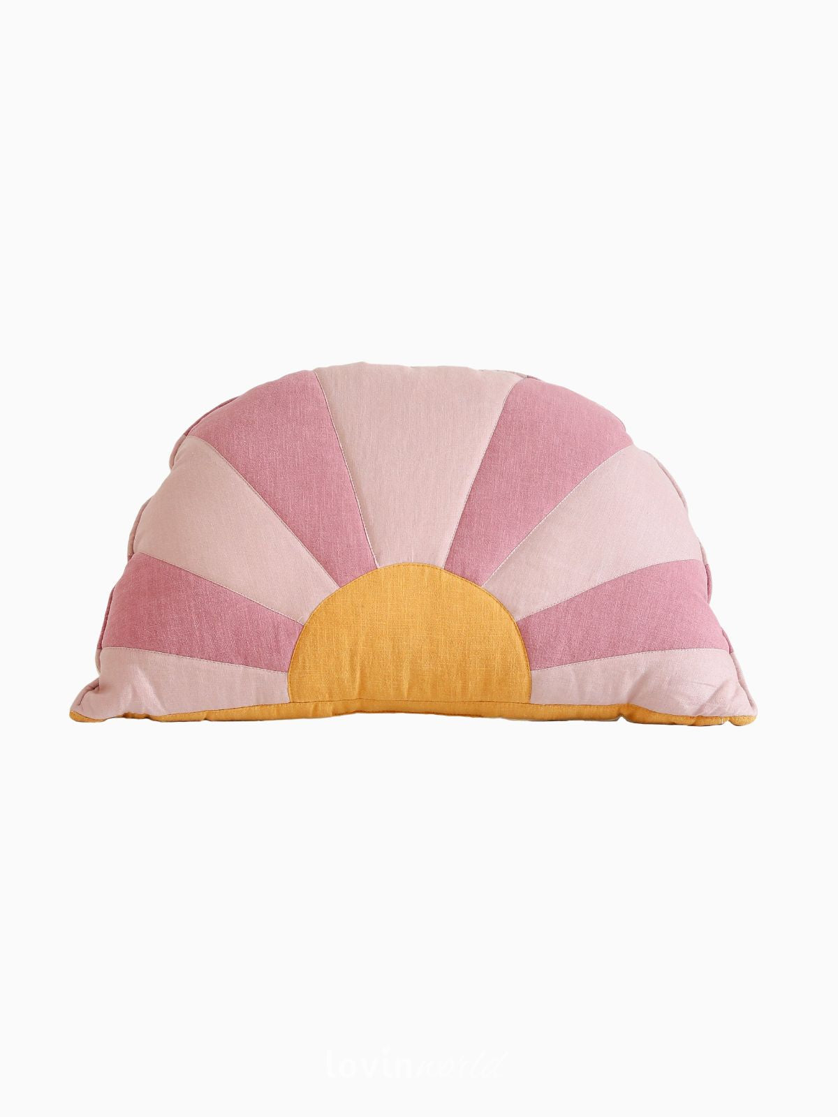 Cuscino Sole 100% lino e cotone in colore rosa e fucsia 65x42 cm.-1
