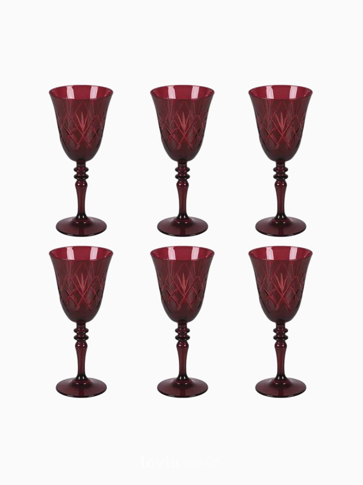 Set 6 Calici Alsazia in vetro, colore rosso 27 cl-2
